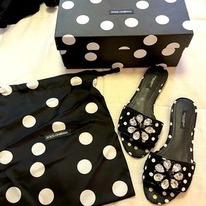 Dolce & Gabbana Embellished Polka dot sandals